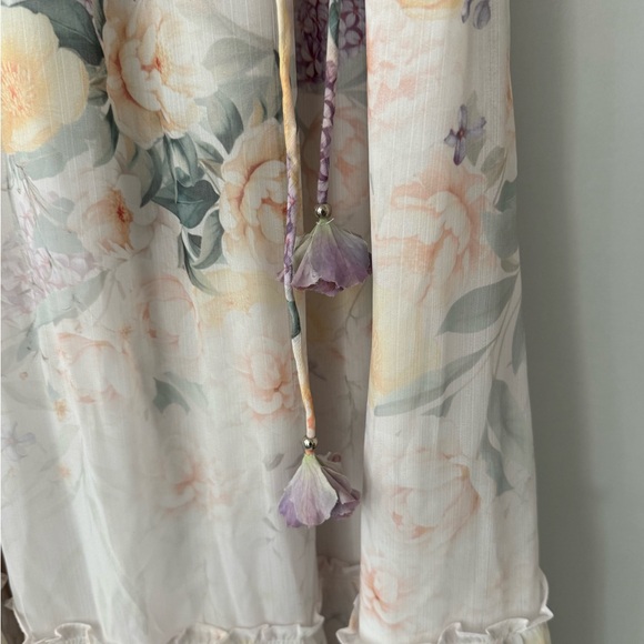 Joie Pastel Floral Dress with Ruffle Sleeves - Picture 3 of 7